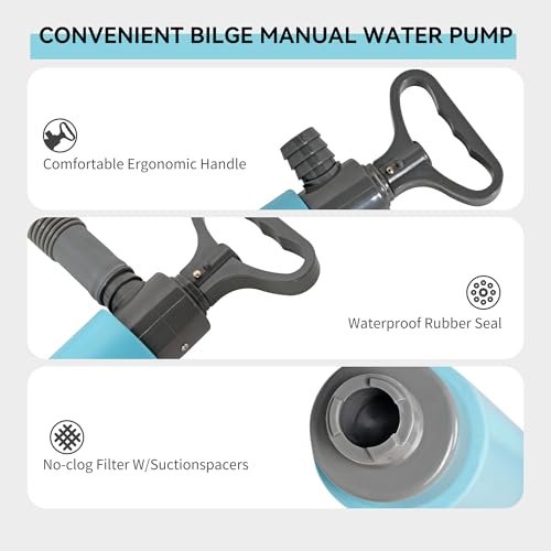 Manual Bilge Pump for Boats Kayak Canoe - Portable Siphon Pump